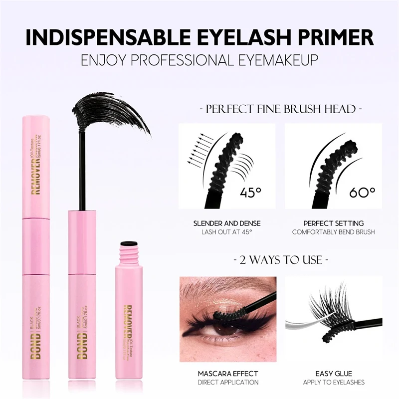 Double-Ended Segmented Eyelash Glue Bond Remover Makeup Remover And Glue Removal Solution for Lash Grafting