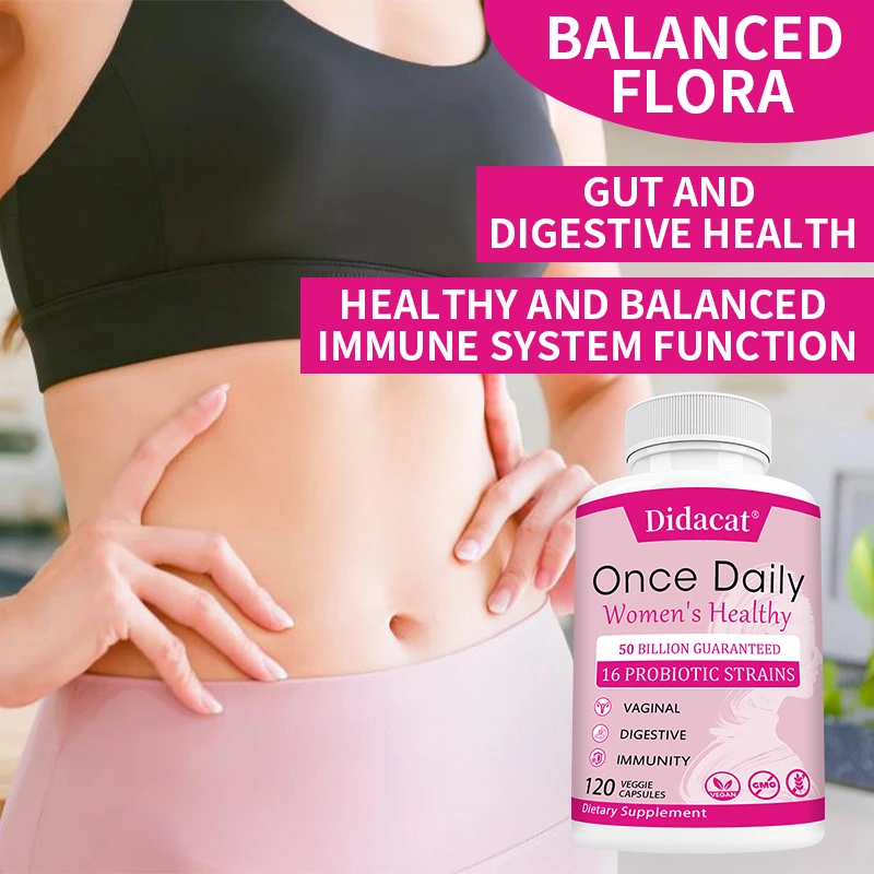 Once Daily Probiotic for Women, 50Billion CFU 16 Probiotic Strains with Organic Prebiotics for Digestive, Vaginal& Immune Health