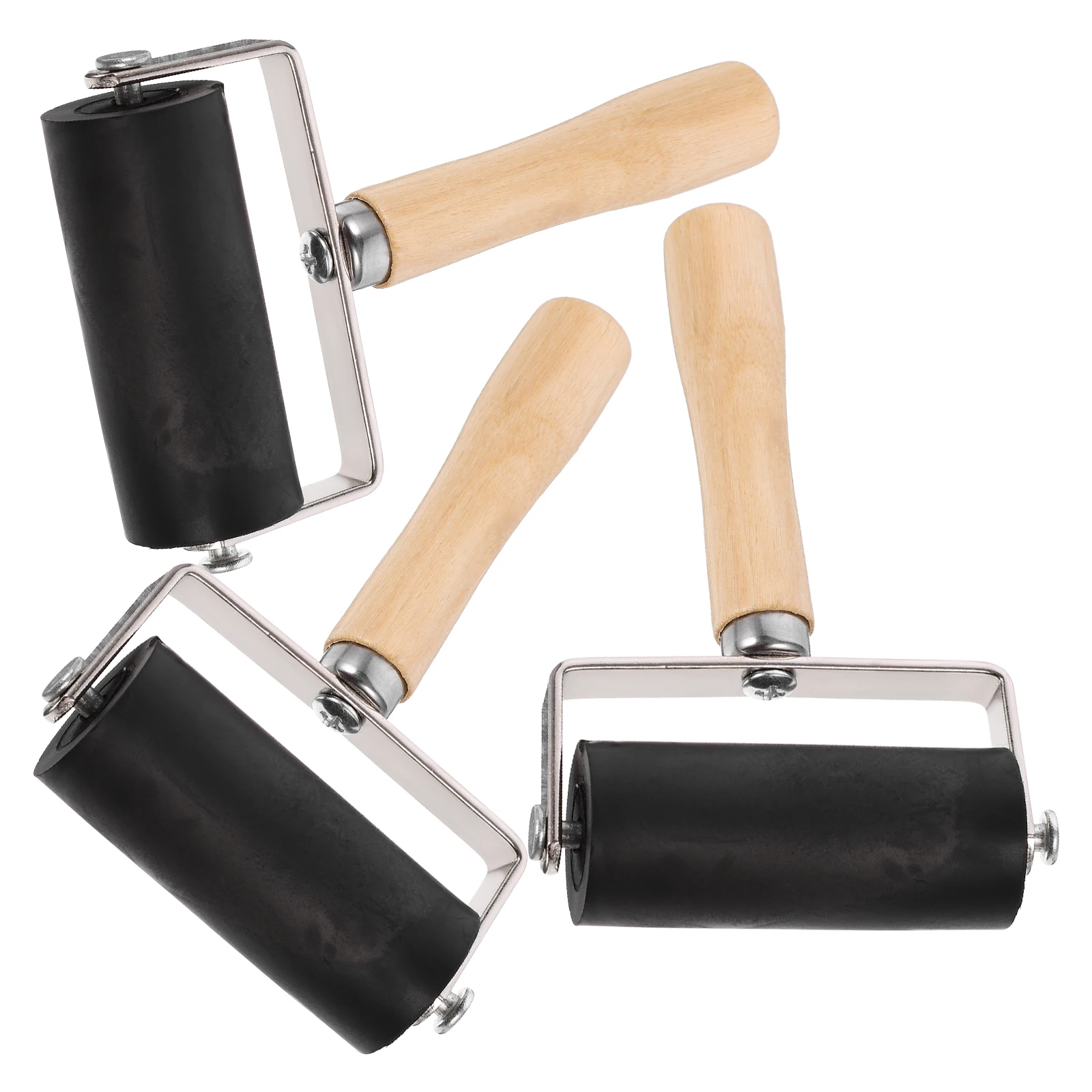 

3pcs Printmaking Rubber Ink Painting Tool Stamping For Diy Art Craft Glue Roller Easy Grip Roller For