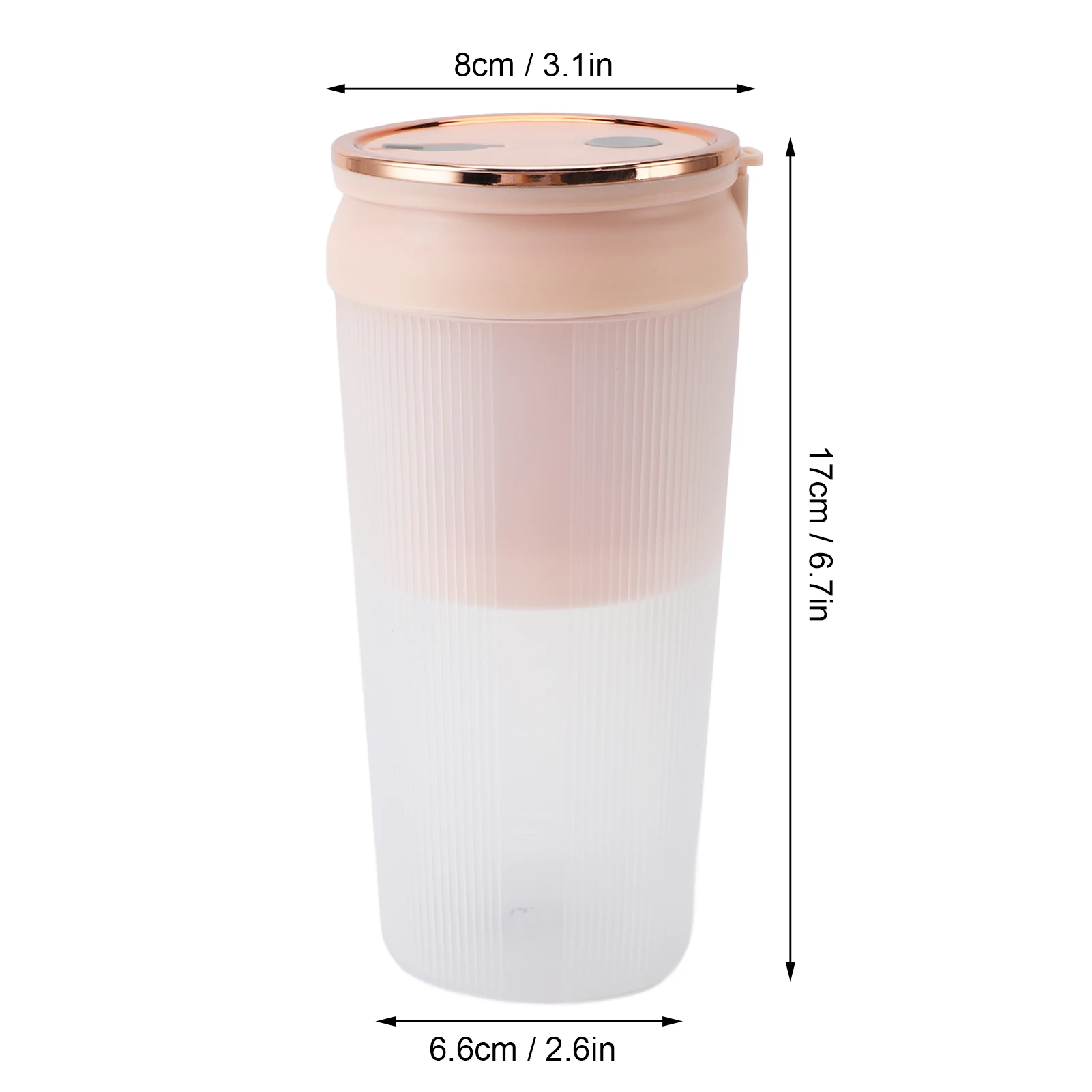 خلاط محمول 4 شفرات لاسلكي بسعة 300 مل، خلاط محمول باليد قابل لإعادة الشحن عبر USB للعصائر المخفوقة والعصائر