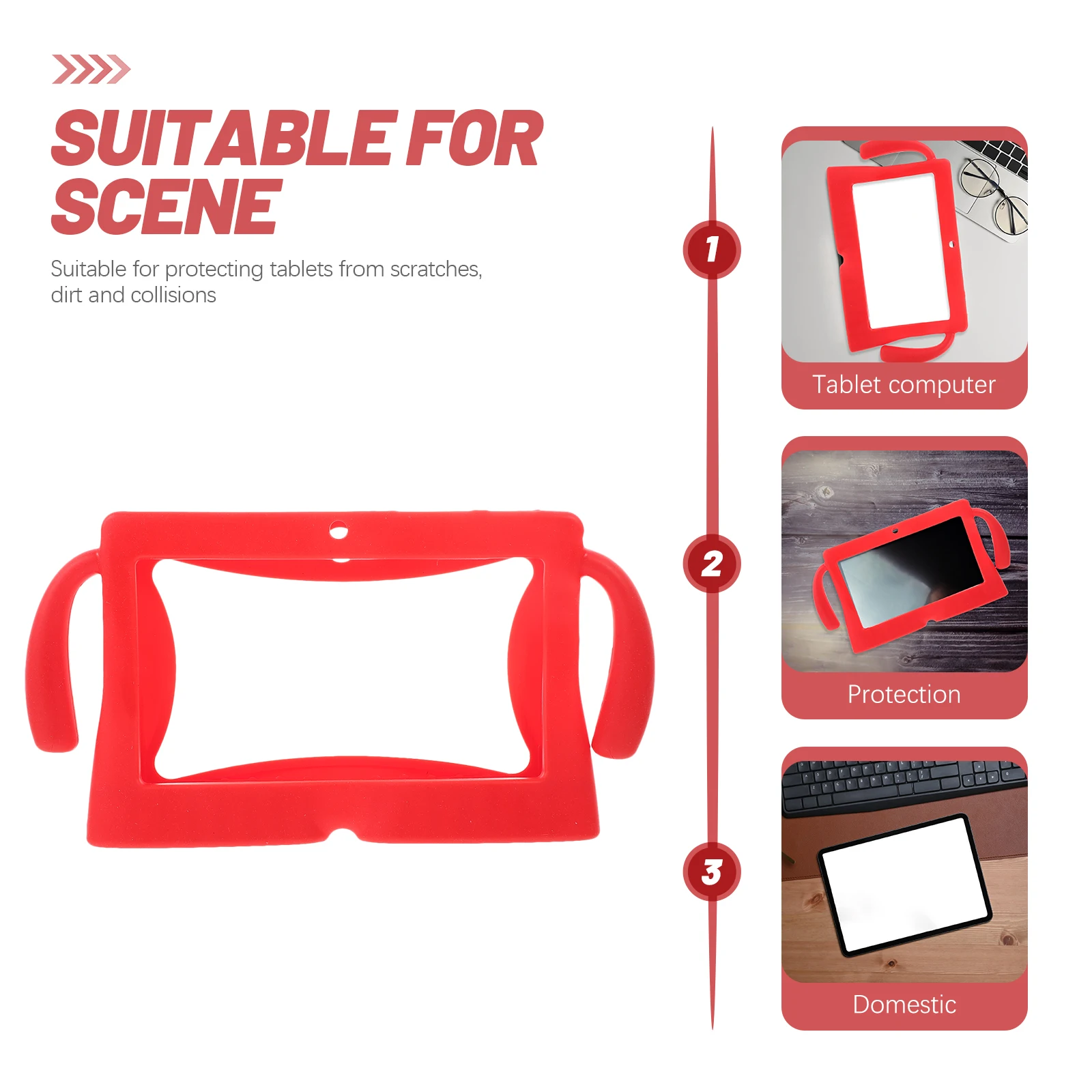 7Inch BigRedSilicone ProtectiveCase forKids Q88 DurableTabletCover ScratchResistant AccessPorts TabletPCCase