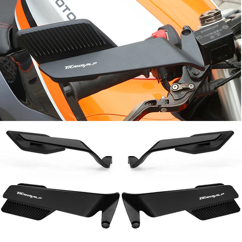 Stealth Adjustable Rearview Mirror Motorcycle Fixed Wing Mirrors For Honda TRANSALP XL600 XL650 XLV 700 TRANSALP