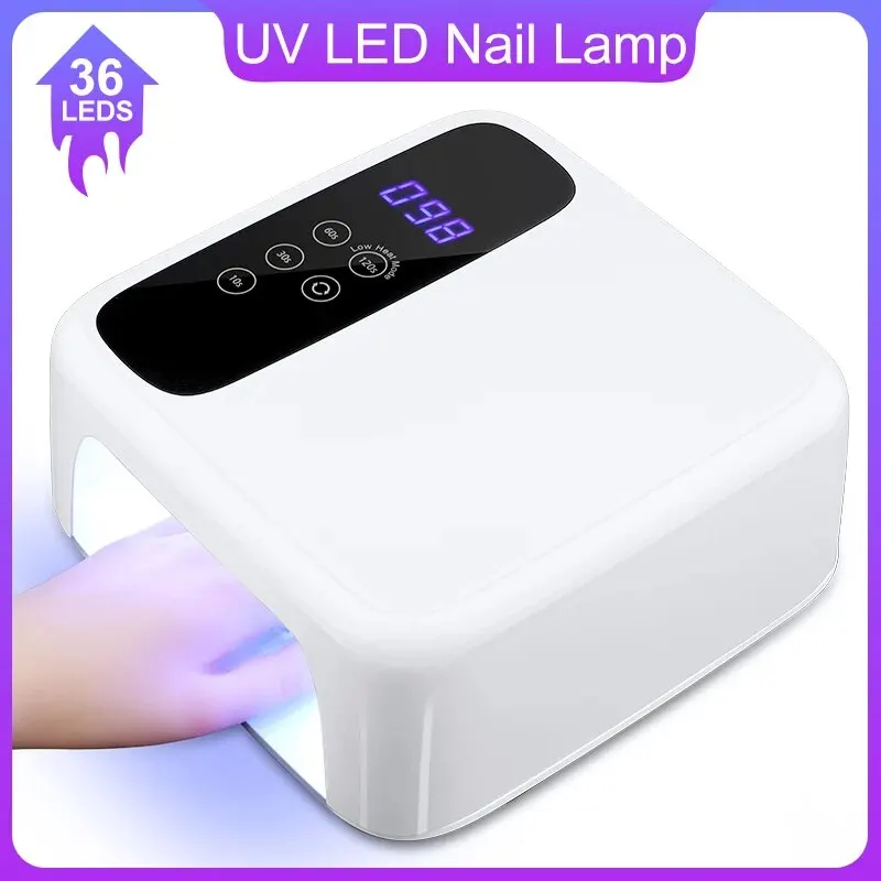 72W Professional UV LED Nail Lamp Dryer HD Display Smart Nail Drying Lamp for Fast Dry Curing All Gel Nail Polish Manicure Tools