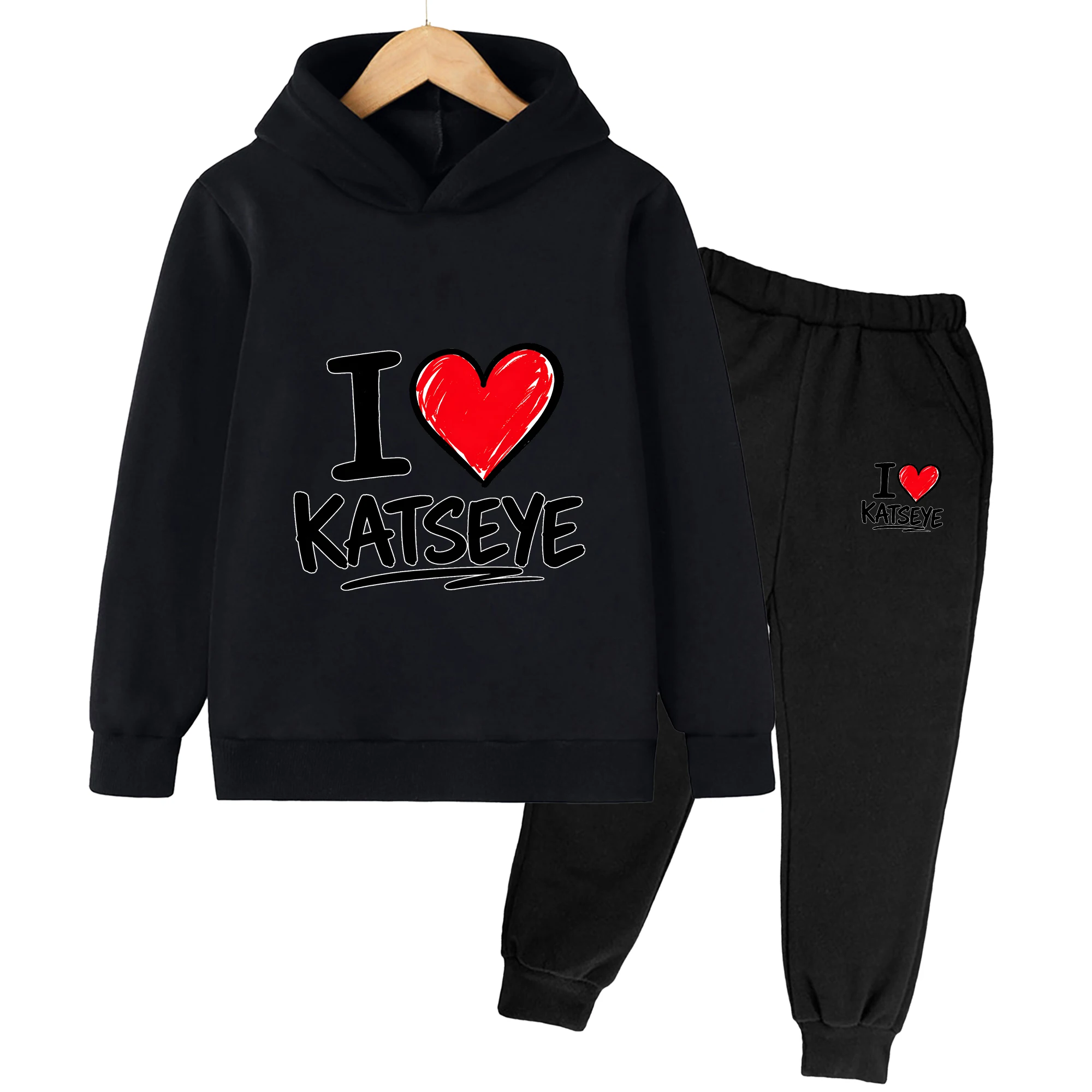 Girls Cropped Sweatshirt Pants Set Katseye Korean Style Gothic Y2k Gnarly Merch Fans For 3-14Y Kids Girls Cute Cozy