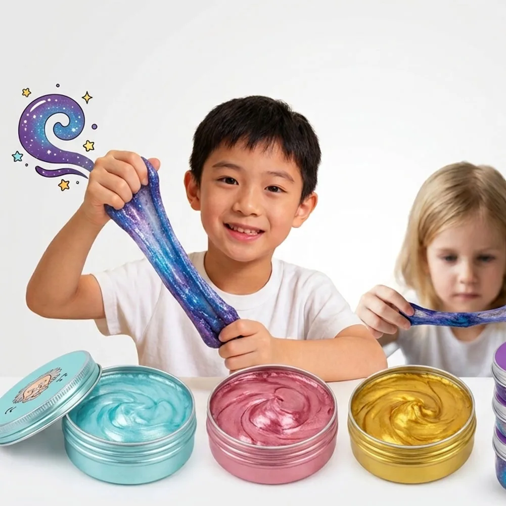 Reusable Putty Liquid Crystal Bouncy Slime Toy Set Kid Safe Mud Stress Relief Toys Color Clay Handmade DIY Handgum Playdough
