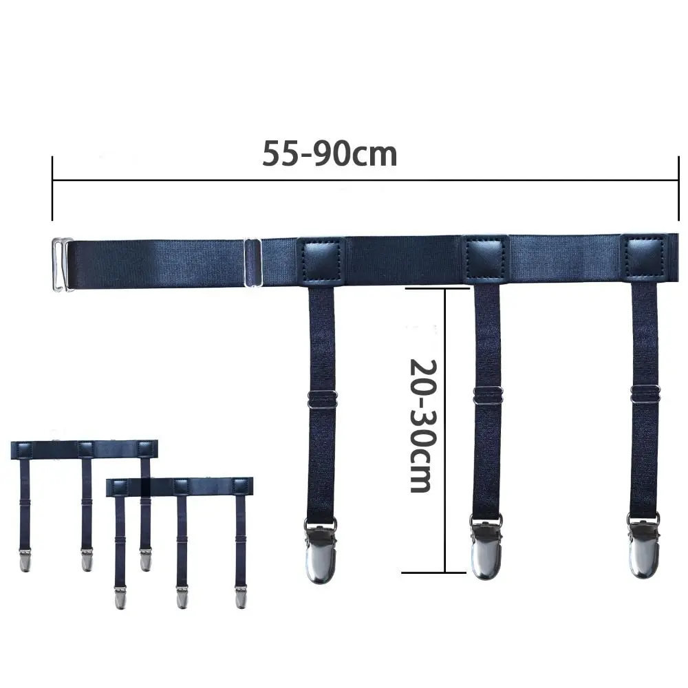 Antypoślizgowy pasek do koszuli Regulowane elastyczne klipsy blokujące koszuli Uchwyty do koszul Nogi Szelki Noga Udo Szelki Pasek do pończoch
