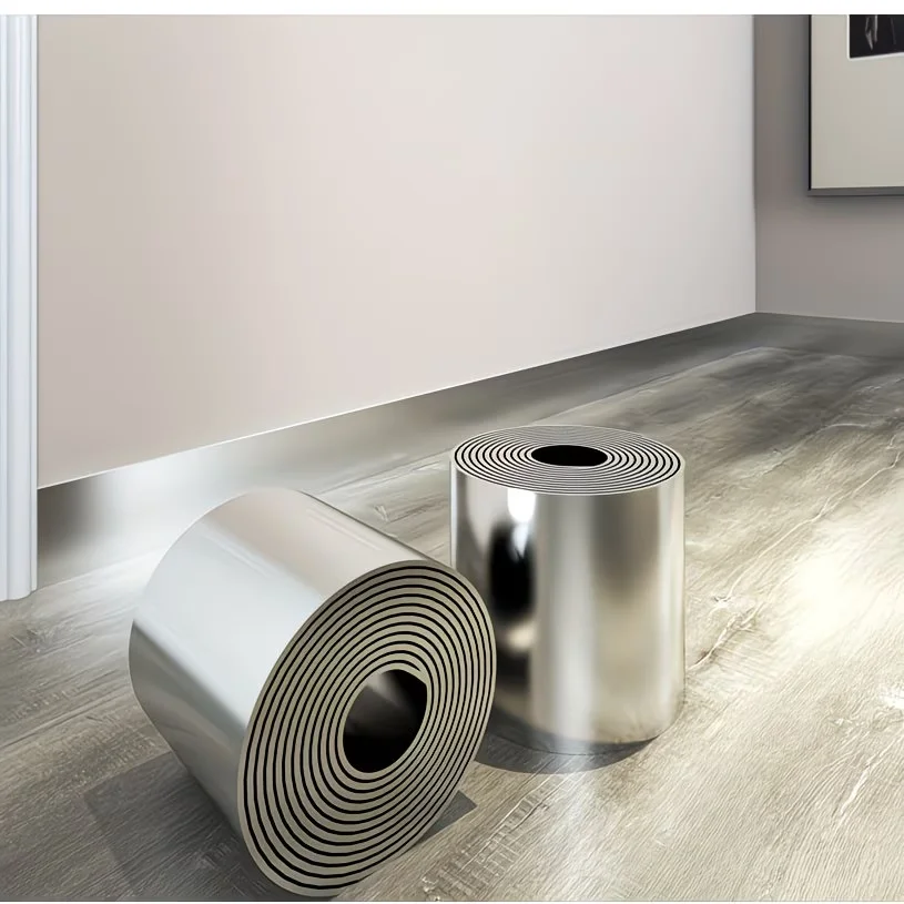 1/2rolls 5m/196.85inch Pure Golden, Pure Silver Baseboard, Mirror Frame, Decorative Wall Stickers for Picture Frames, TV Backgro