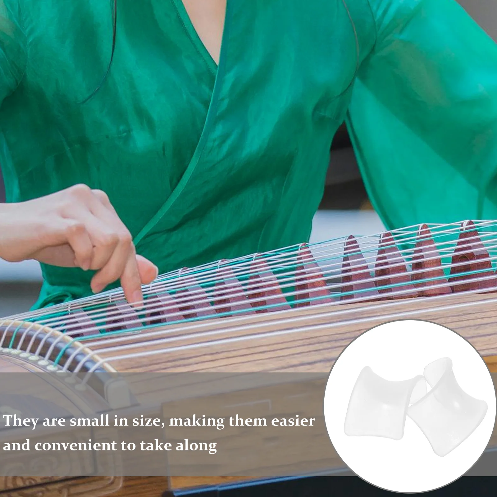 

2Pcs Silica Gel Guzheng Hand Posture Corrector Anti Bending White Large Size Beginner Friendly thosis for Chinese Zither