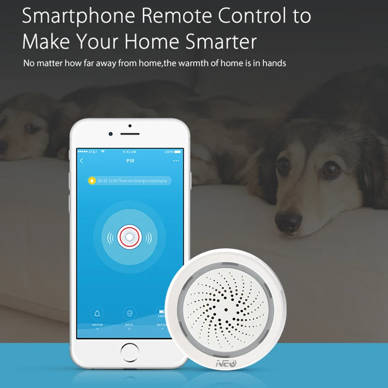 Temperature Humidity Alarm Sensor Wifi Siren Tuya Smart Life App Work With For ECHO Alexa Google Home IFTTT