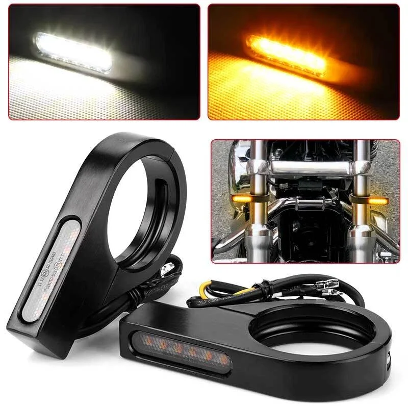 

Motorcycle Fork Tube Clamp Amber Led Lamp Motorcycle Led Turn Brand New Led Turn Mount For Motorcycle 41mm