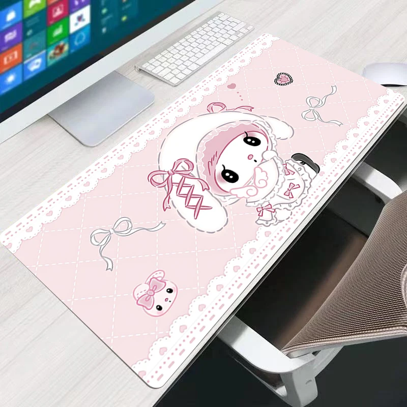 

Mouse pad Kawaii Locking Edge My Melody Gamer xxl Computer HD Print Desk mat Keyboard Anime Gaming Accessories Mousepad Carpet