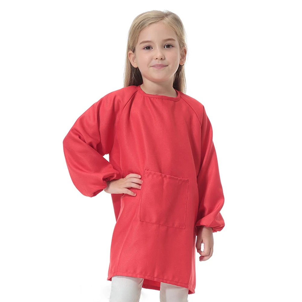 Повседневный Детский фартук из полиэстера с длинными рукавами для защиты от грязи