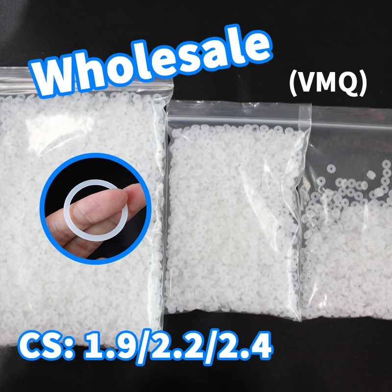 

Уплотнительное кольцо, оптовая продажа, толщина 1,9/2,2/2,4 мм, CS link VMQ, белая силиконовая резиновая прокладка, уплотнительное кольцо, резиновая эластичная Бесплатная доставка