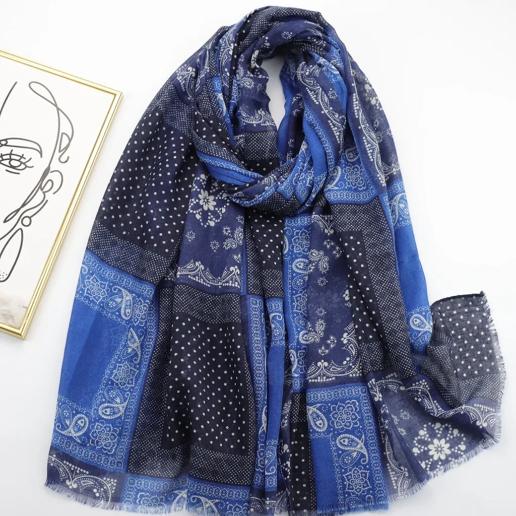 2023-newest-women-vintage-geometry-printed-scarf-cotton-scarf-shawls