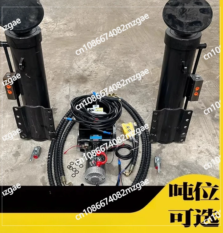 Semi trailer support legs, lifting electric hydraulic support legs, and throwing platform support devices