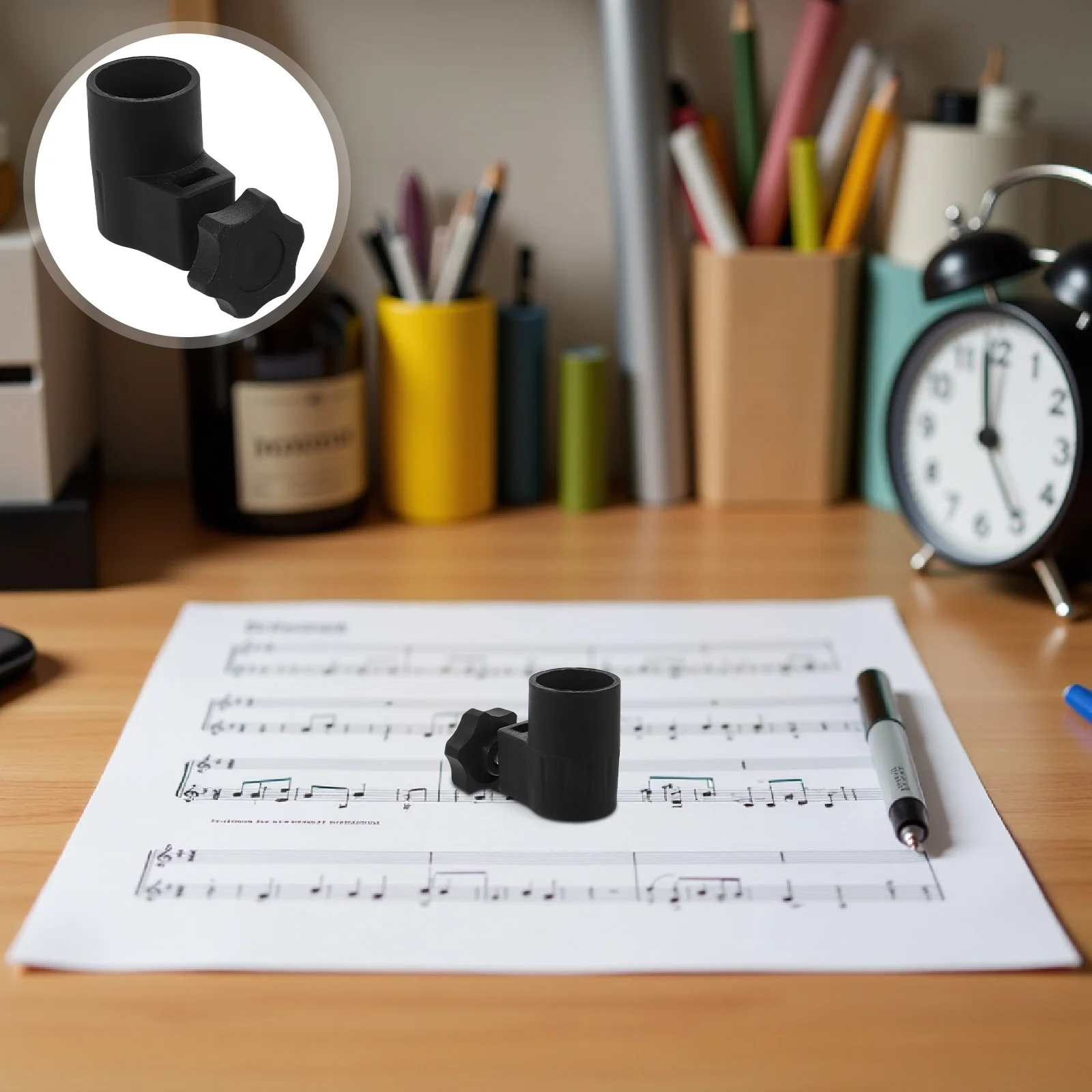 

Sheet Music Clamp 2.2cm Hole Universal Fit Adjustable Fastener for Music Stand Height Locking Support Rehearsal Practice