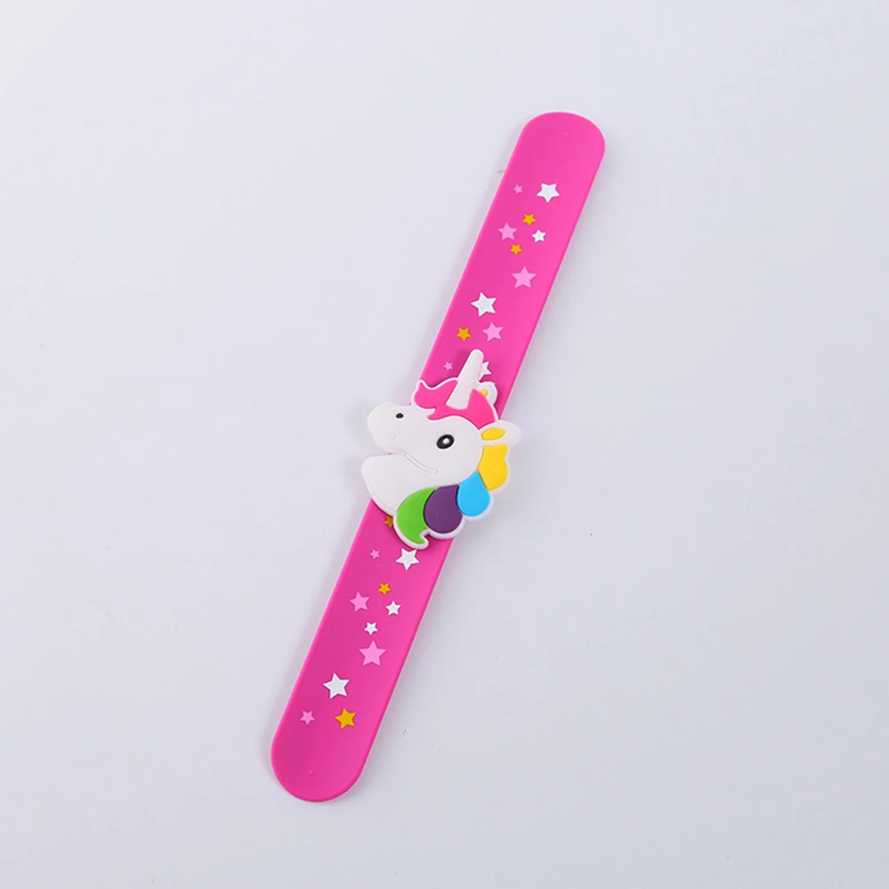 

6 Pcs Kid Gifts Unicorn Snap Ring Slap Bracelets for Kids Bands Cartoon Party Elder