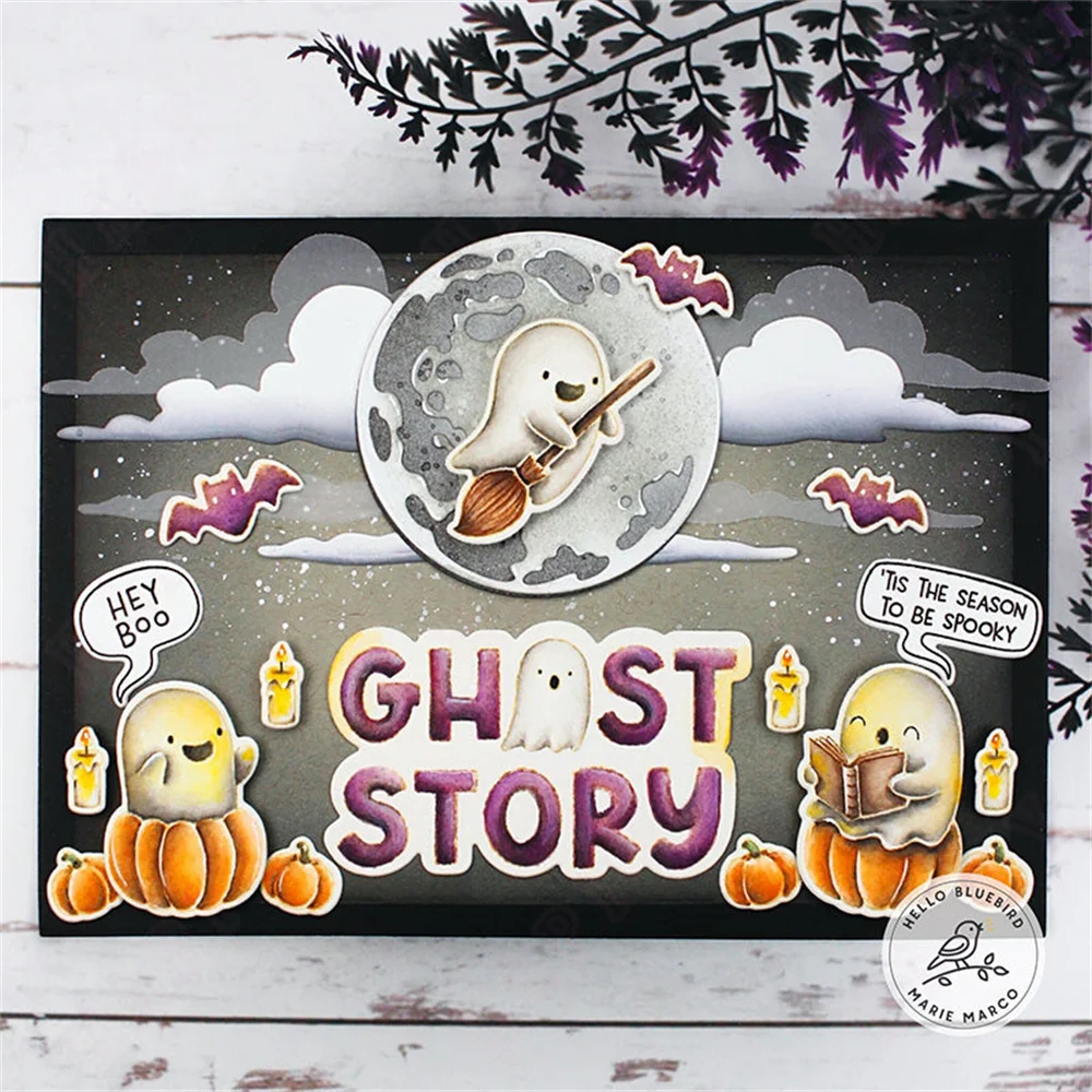 Halloween New 2024 Spooks and Candy Mice Stamps and Metal Cutting Die for DIY Craft Making Greeting Card Scrapbooking Decoration