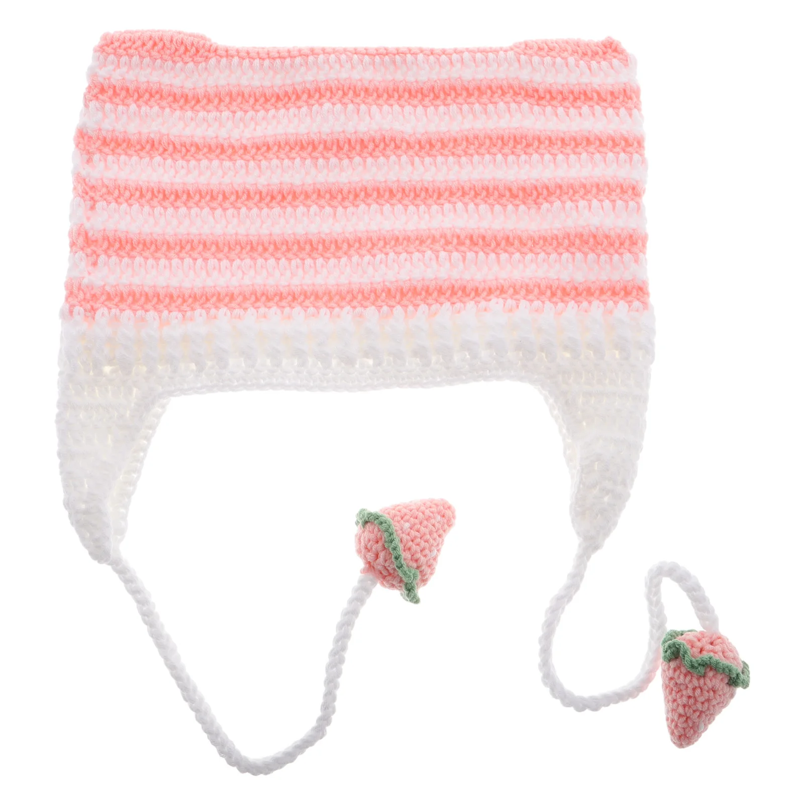 

Cute Cat Ear Knitted Beanie Hat Women Striped Warm Soft Earflap Cap Cold Weather Protection Trendy Style Young Female Students