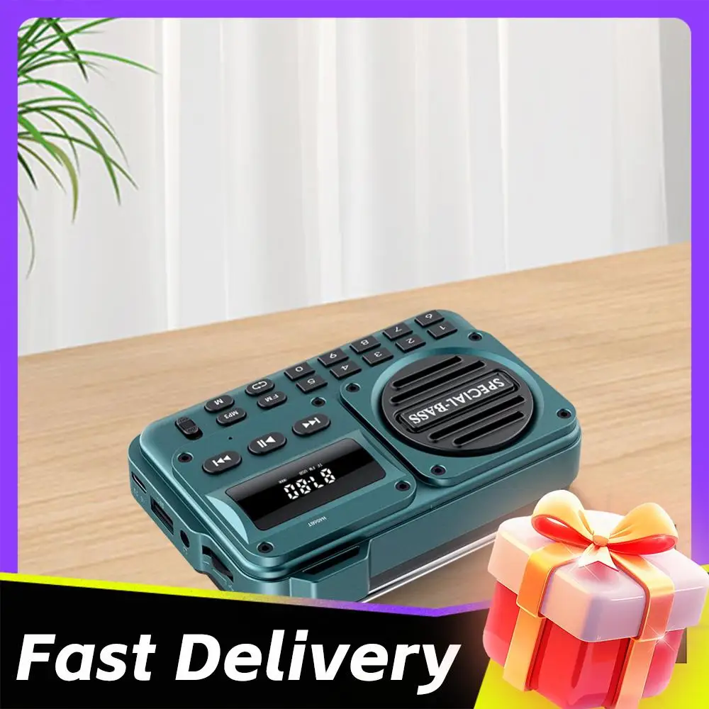 

Портативное цифровое FM-радио с функцией записи, перезаряжаемое, с LED-дисплеем, Bluetooth 5.4, радио-колонка, подарок для пожилых людей