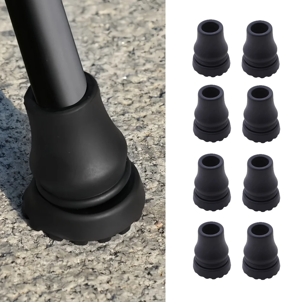 4 Uds. Almohadillas de goma antideslizantes de 16-22mm cubren bastones, muletas, almohadillas inferiores, cubiertas protectoras, postes de escalada y senderismo, puntas