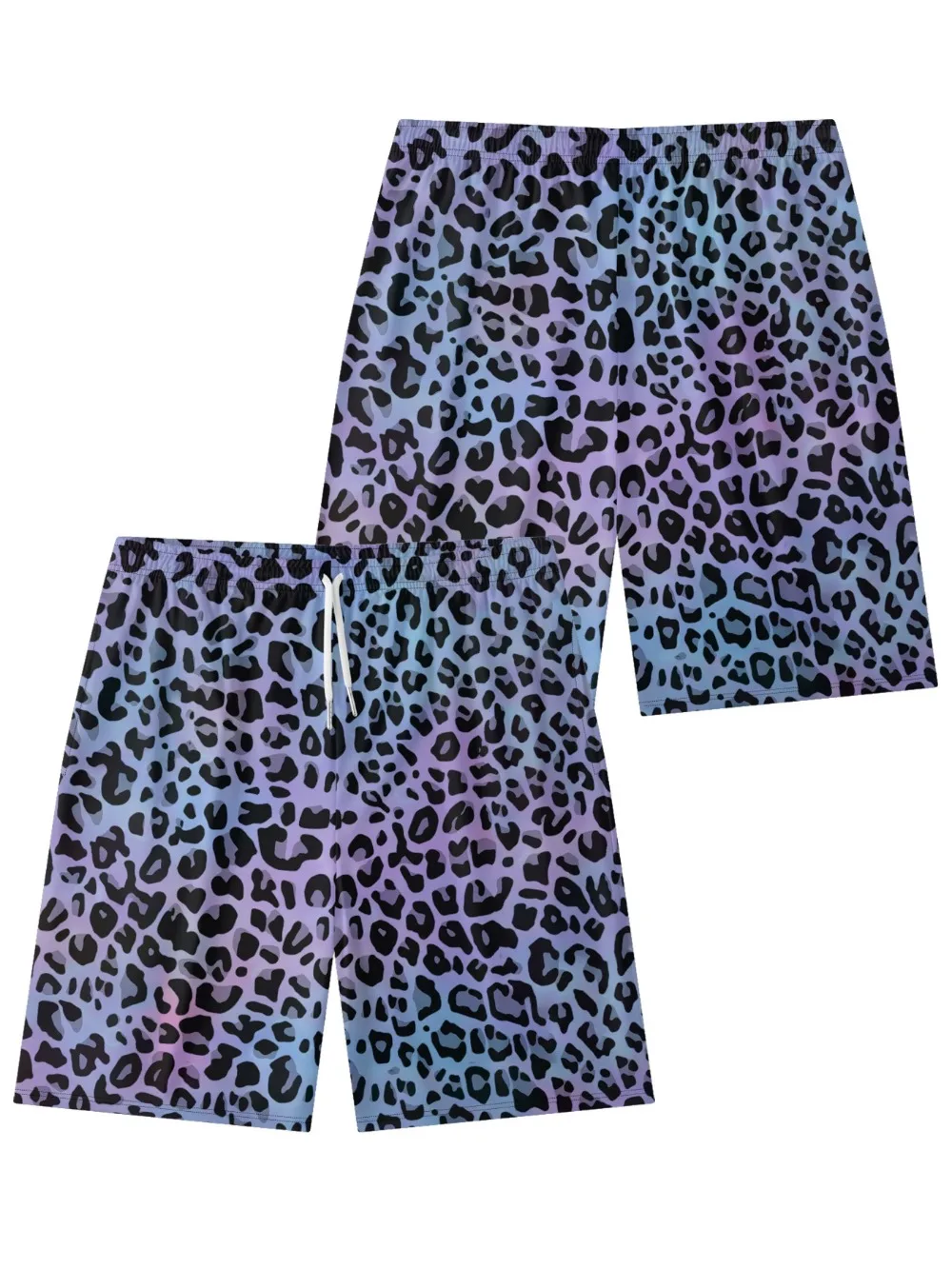 Leopard Printed Urban Travel Shorts Cool Chic Beachwear Mens Gym Streetwear Cargo Couple All-Match Plus Size Summer Essential