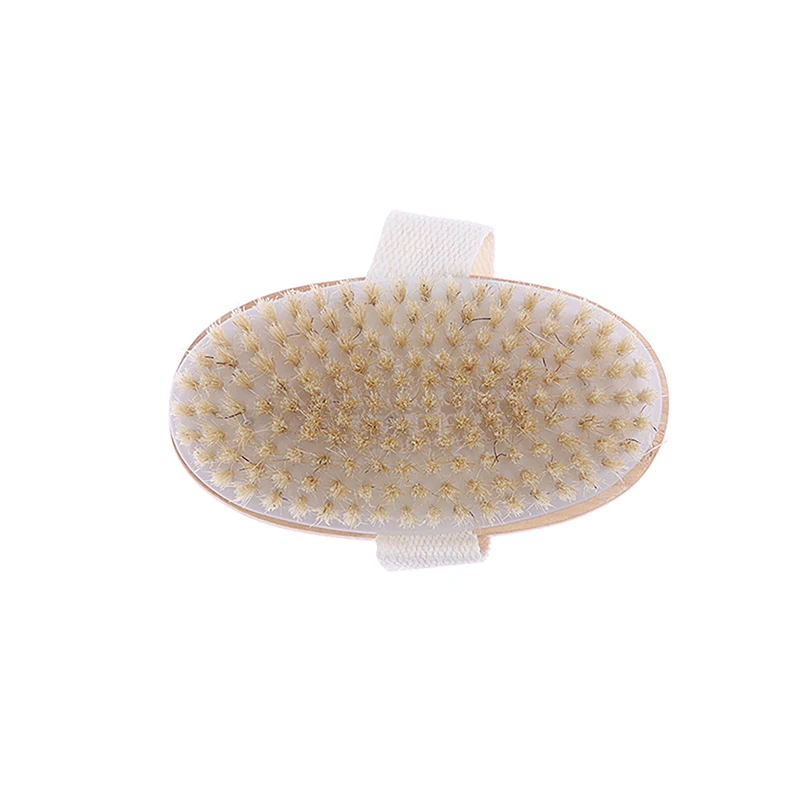 Natural Bristle Brush Soft Skin Body SPA Brush Bath Massager Home Back Shower Brushes Exfoliating Bathing Brush