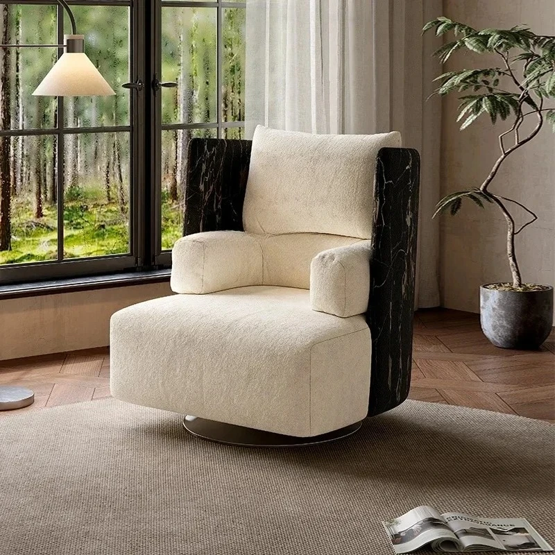 New Designer Fabric Recliner Chair for Living Room, Balcony, or Bedroom - Single French Hug Sofa, Leisure Seating