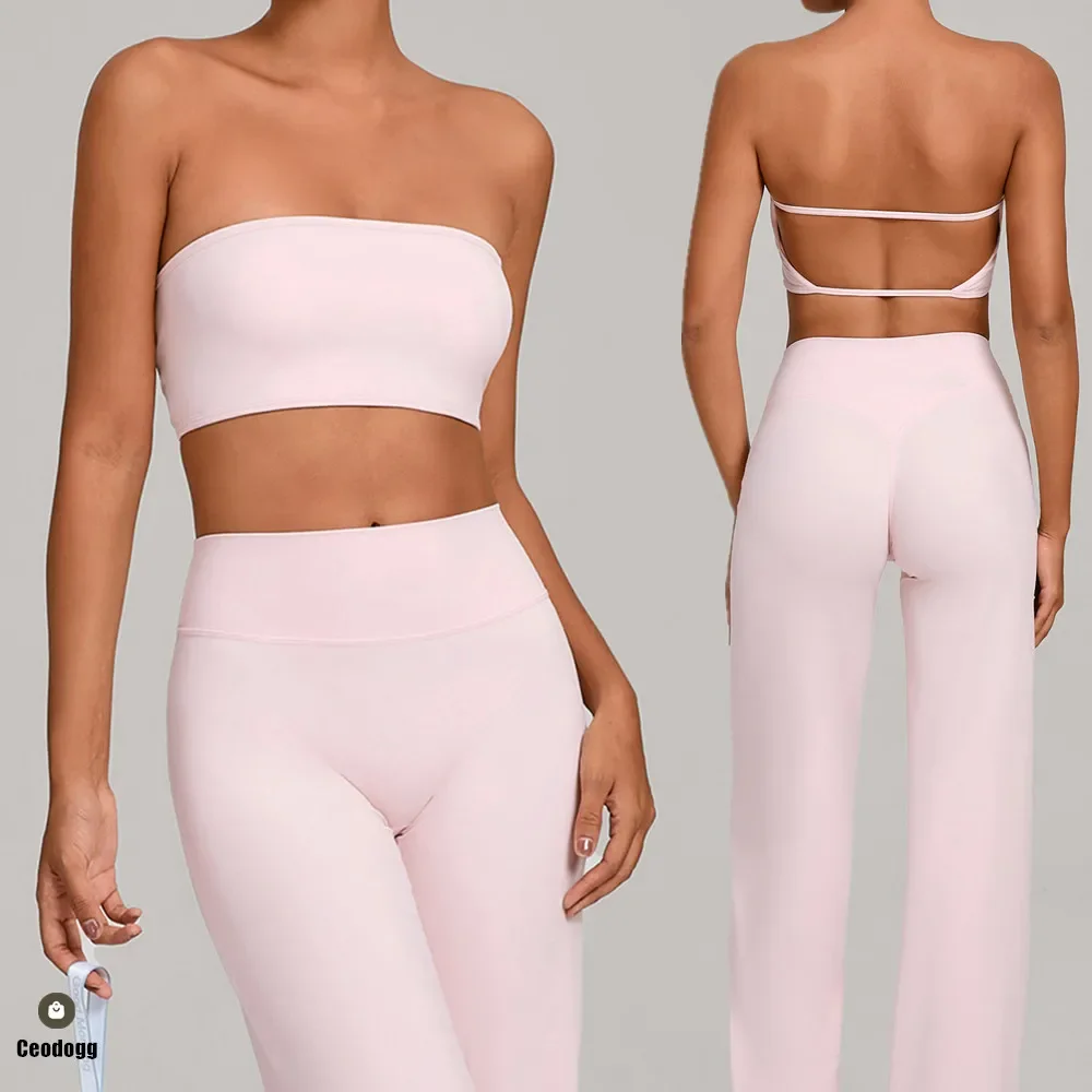 Спортивный бюстгальтер без бретелек для йоги и фитнеса, быстросохнущая женская одежда, топ-бандо, фитнес-бюстгальтер, женское нижнее белье для тренировок XP01