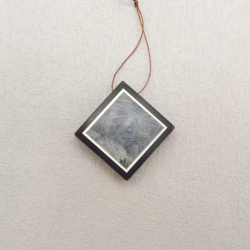 

Натуральный обсидиан, говлит, бамбуковый агат, подвеска для инarsсии, полированная бусина для изготовления ювелирных изделий, 32x33x6 мм, 17,5 г