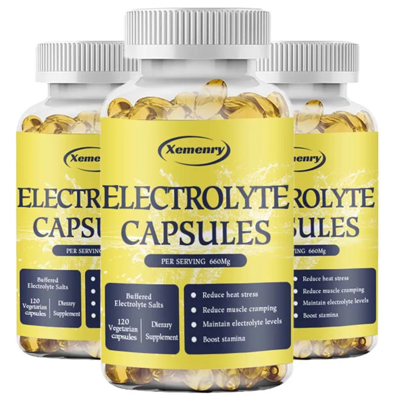 

Electrolyte Capsules - Promotes Electrolyte Balance, Enhances Energy, Endurance, Relieves Muscle Cramps, Gluten-free, Non-GMO