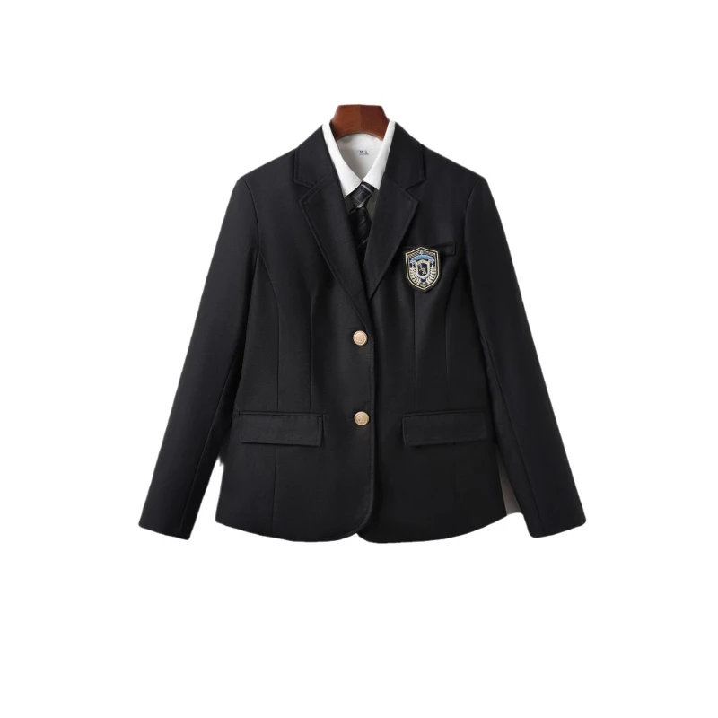 Blazer uniforme japonês JK estilo acadêmico para estudantes do ensino médio e universitário, uniforme escolar outono/inverno de cor sólida