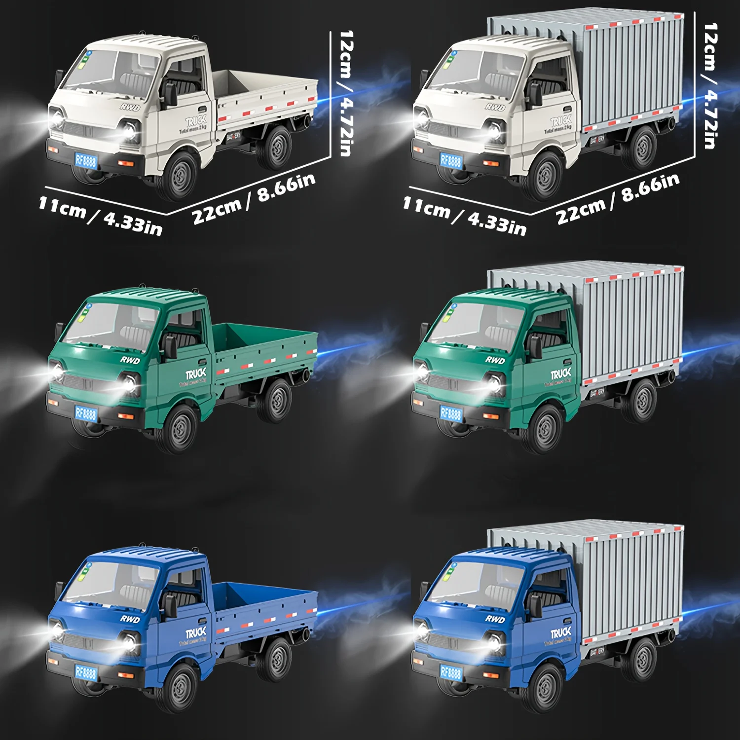 KF21 2,4G Simulation Drift RC Auto Klettern Spray Lkw 1 yg16 LED Licht Haul Fracht Fernbedienung Radio Control elektrische Spielzeug Für Kinder
