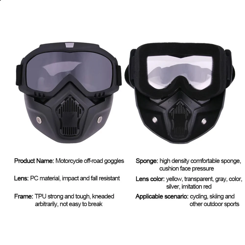 Motorcycle Riding Mask Windproof Outdoor Racing Skiing Off-Road Mask Bicycle Vehicle Sports Full Face Protection Tactical Helmet