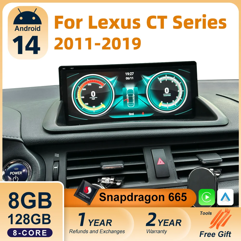 For Lexus CT 200h Wireless Carplay Android Auto Navigation Stereo Car Radio Multimedia Video Player Autoradio Head Unit
