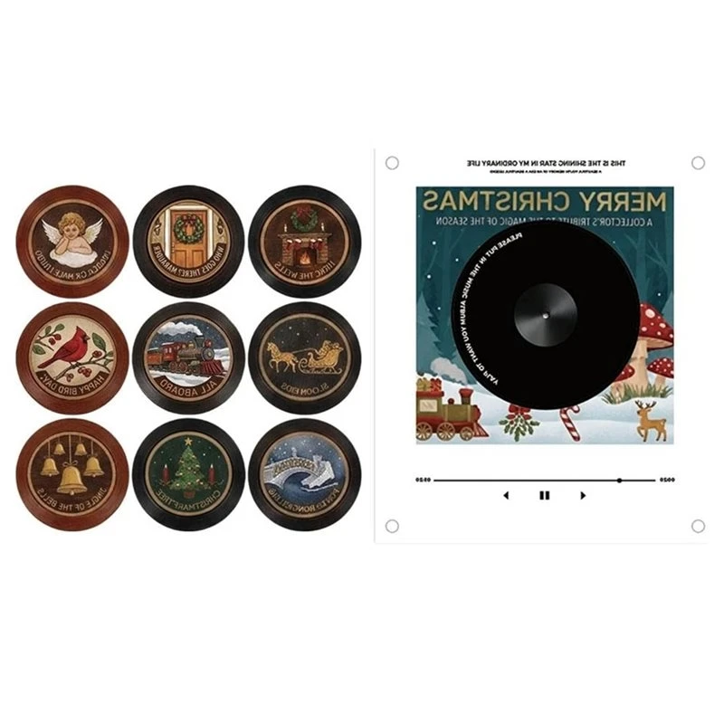 BMBY-Xmas Magnetic Music Fridge Magnet Christmas Music Box With 9 NFC Discs NFC Enabled For Refrigerator Decor