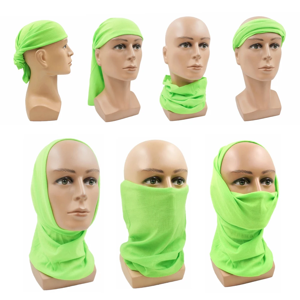 Outdoor Seamless Running Headband 10'x19' Solid Color Cycling Bandana for Men Women Polyester Microfiber Tube Scarf Face Shield