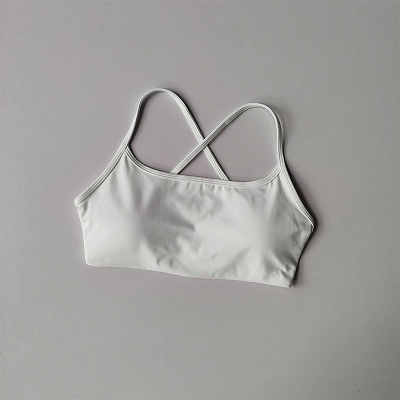 Kreuzschöner Rücken-Sport-BH für Damen, schnelltrocknender Fitness-BH mit Brustpolster, sexy, rückenfreier Yoga-Anzug mit Trägern – Detail 4