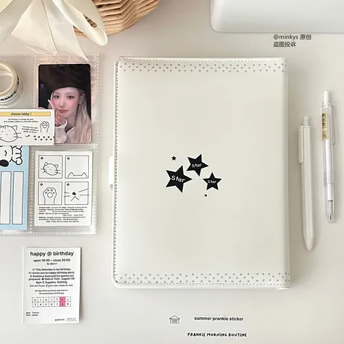 Imagen 2 del producto MINKYS diseño Original Starrry Star PU A5 Kpop carpeta para sesión fotográfica recoger libro Idol foto tarjetero álbum de tarjetas fotográficas