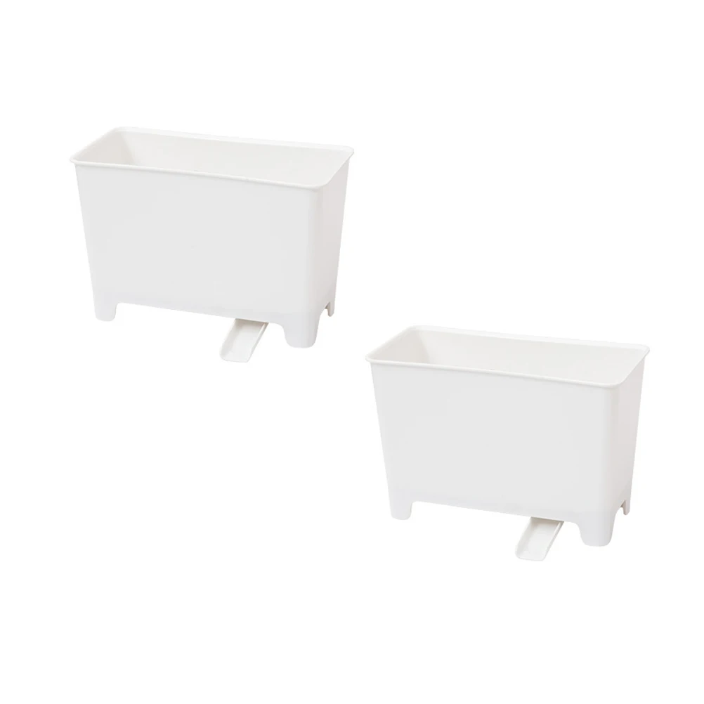 

2pcs Drain Trash Can Kitchen Garbage Pp Material Odorless Household Plastic Waste Container Bathroom Tidy Storage Bingarbage Box