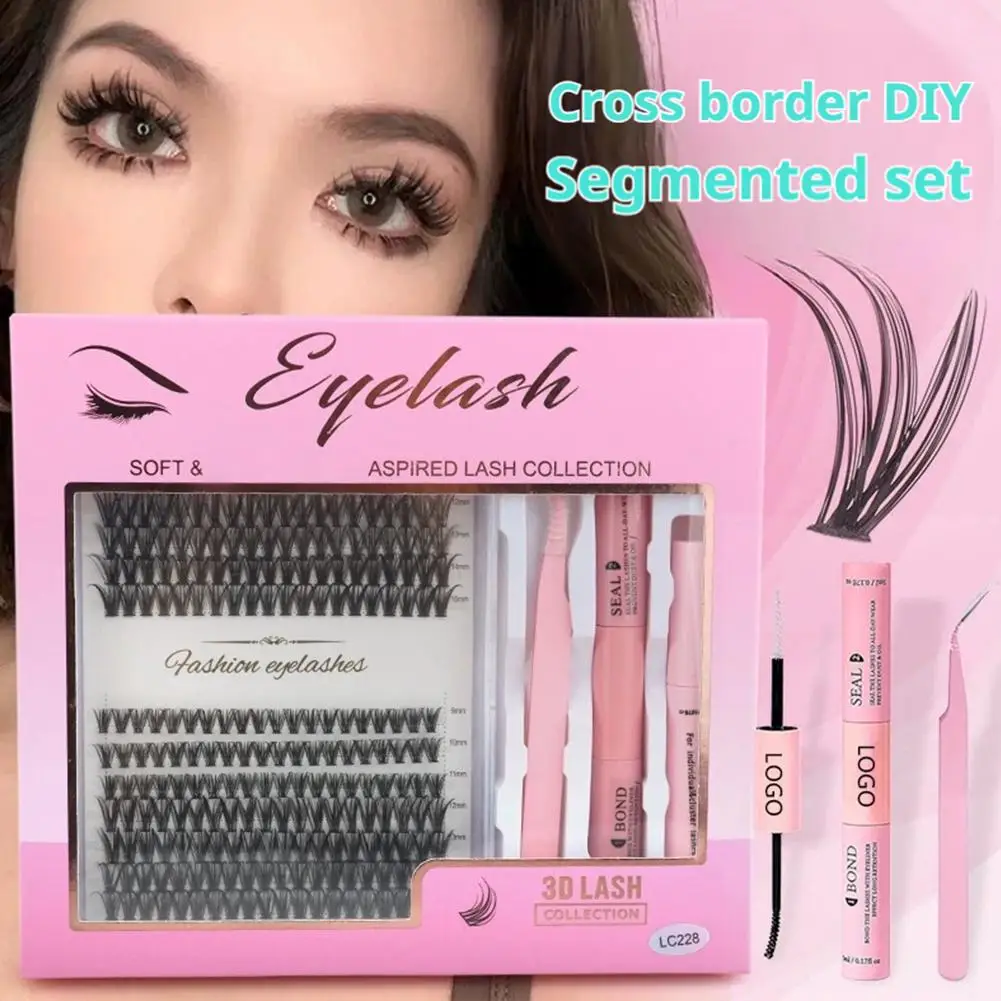 

Набор для наращивания ресниц Fashion Lashes DIY: пучки 9-15 мм C-изгиб с клеем и фиксатором, пинцет для снятия, полный комплект для начинающих, для ежедневного использования