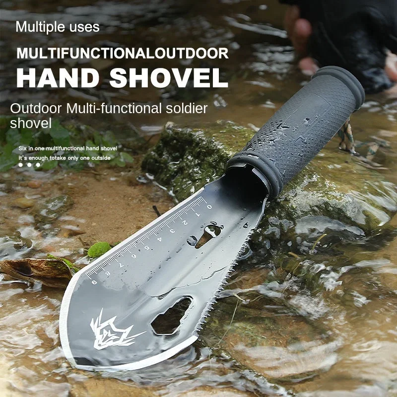 Outdoor Multi-function Small Hand Shovel Stainless Steel Portable Shovel Digging Wild Vegetables Camping Small Shovel