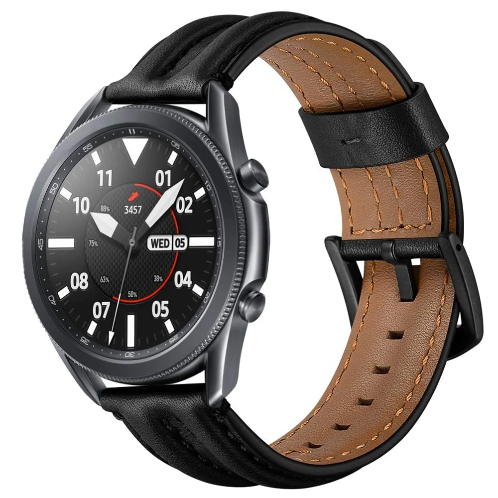 For Samsung Galaxy Watch 3 45mm Band 22mm Premium Leather Wrist Bracelet For Galaxy Watch 46mm/Gear S3 Frontier Classic Strap