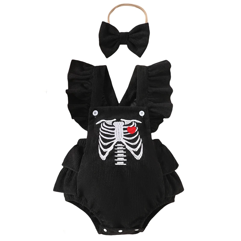 

2Piece Summer Baby Clothes Girl Halloween Costume Cartoon Cute Fleece Sleeveless Bodysuit+Hair Band Newborn Photography BC690