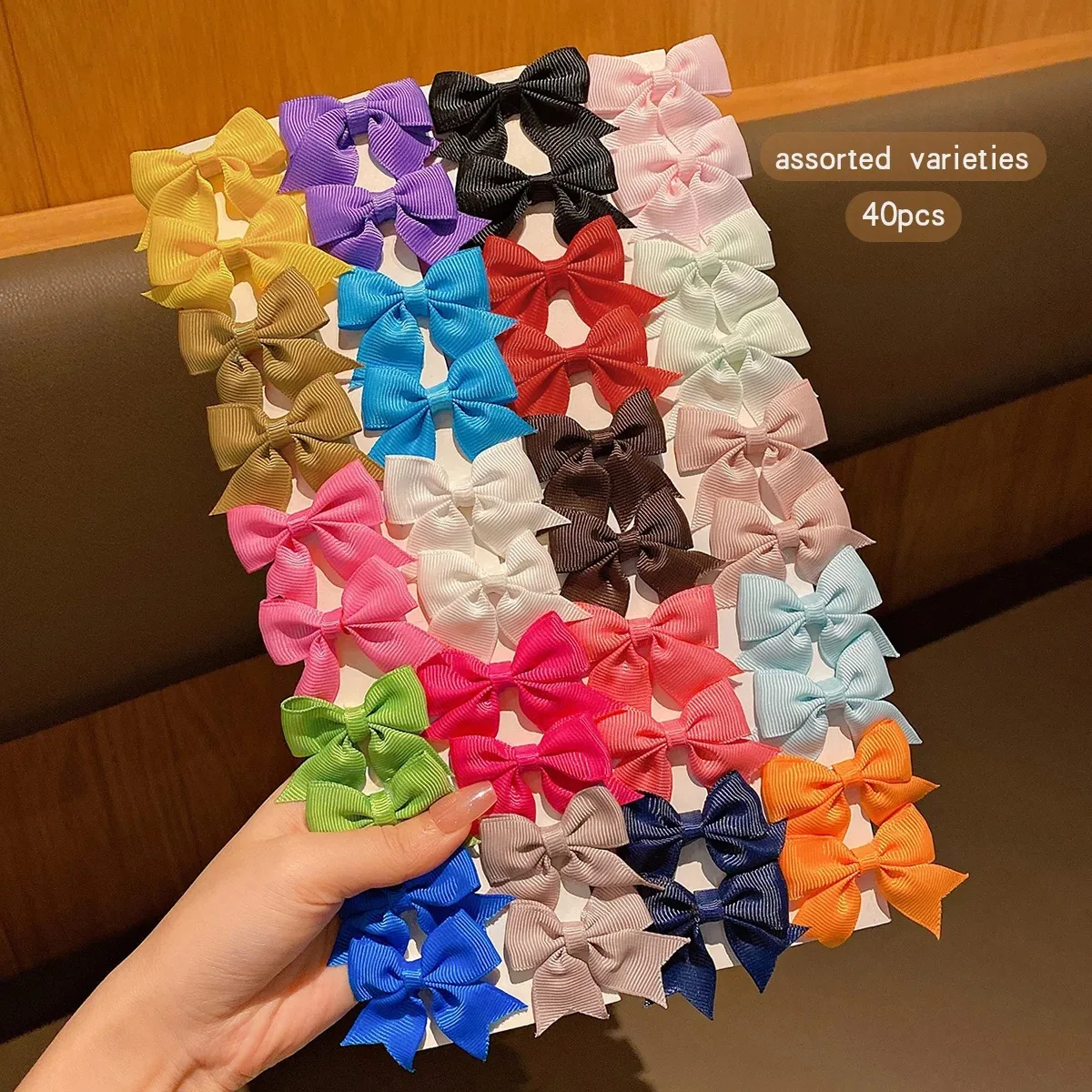 Handmade Bow Fabric Hair Clips, 30/40pcs Set