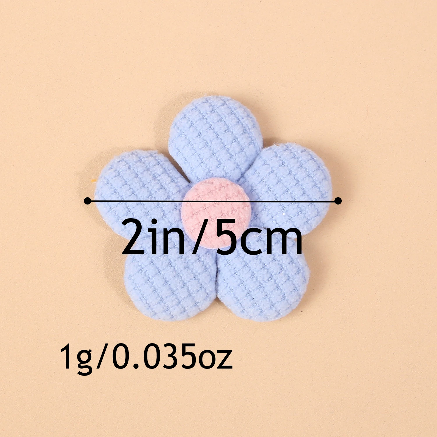 20pcs Fabric Color Blocked Five Petal Flower Decor Accessories For DIY Headband Clip Clothing Hat Shoes Gift Bag Decor Material