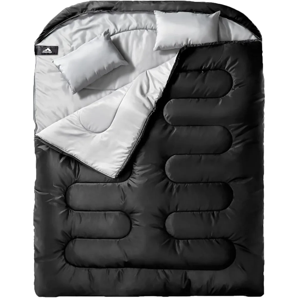 

Sleeping Bag for Adults Mens with Pillow, XL Queen Size Two Person Sleeping Bag