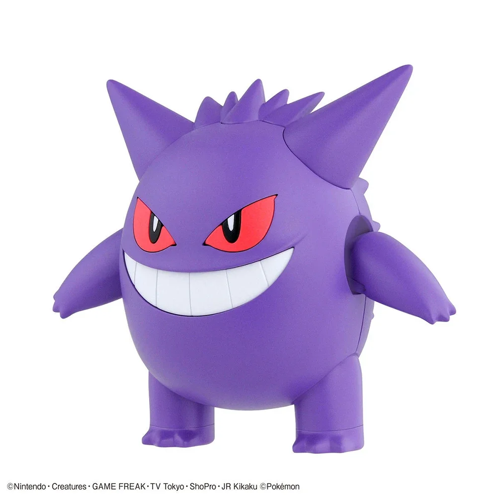 ตุ๊กตา Bandai Pokemon แบบดั้งเดิมของขวัญเกมอนิเมะ Plamo Gengar ตุ๊กตาขยับแขนขาได้ประกอบของสะสมเครื่องประดับฟิกเกอร์โมเดลของเล่น