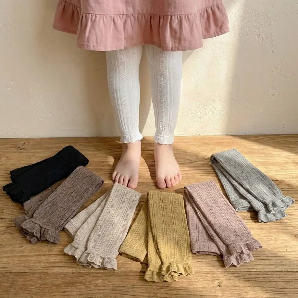 Fashion Soft Baby Legging Cotton Comfort Toddler Pantyhose Warm Lotus Edge Newborn Long Pants Socks Girls 1-6 Years Old