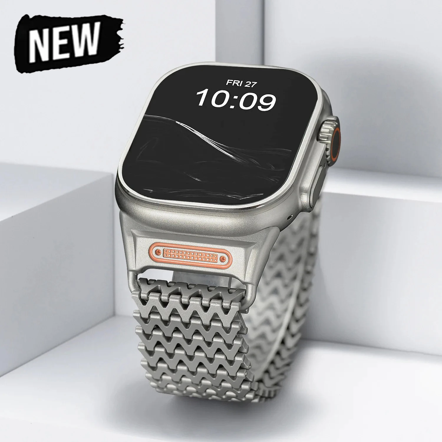 

Luxury Stainless Steel Strap for Apple Watch Band Ultra 49mm 46mm 45mm Metal Magnetic Bracelet Correa for IWatch 10 9 8 7 6 4 SE